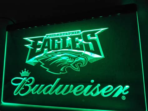 Eagles Bud Light Neon Sign: La bière officielle des Eagles de Philadelphie pour le bar