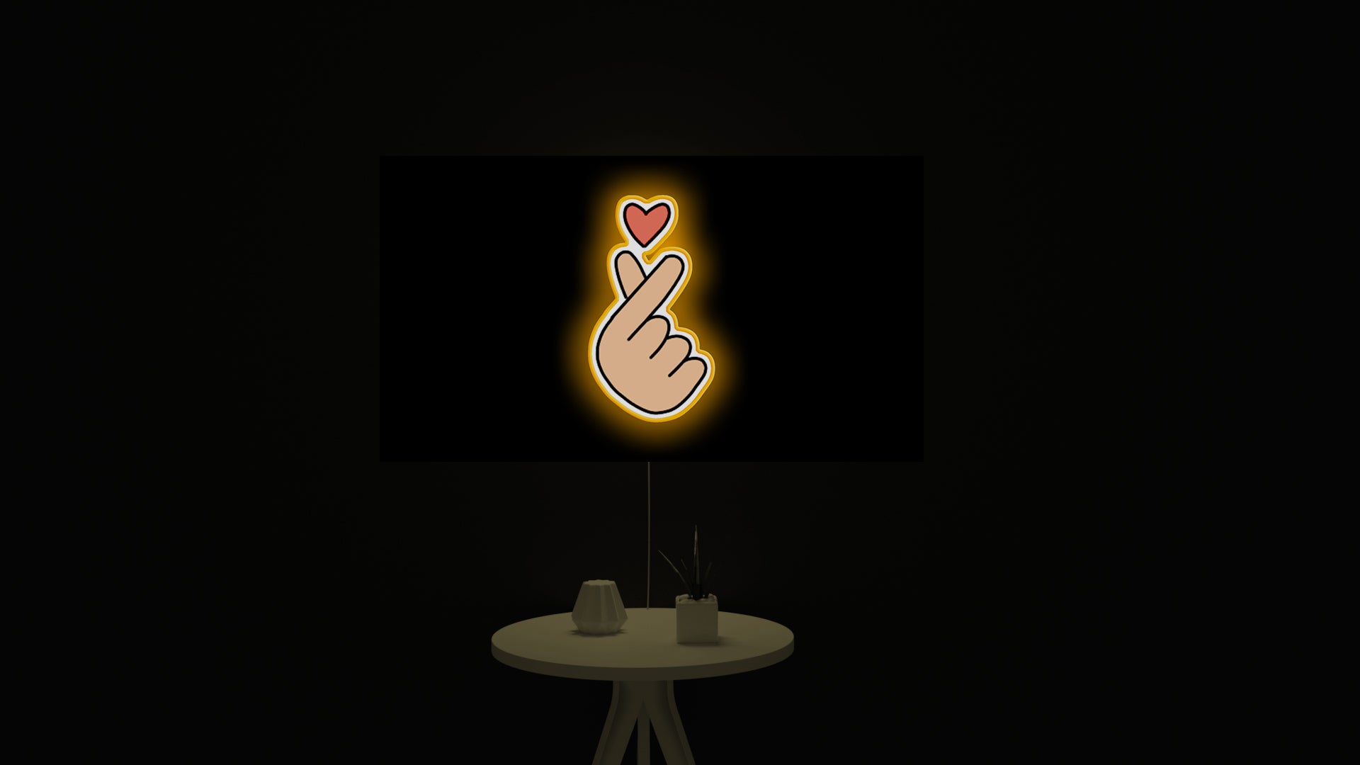 Finger Heart led light sign