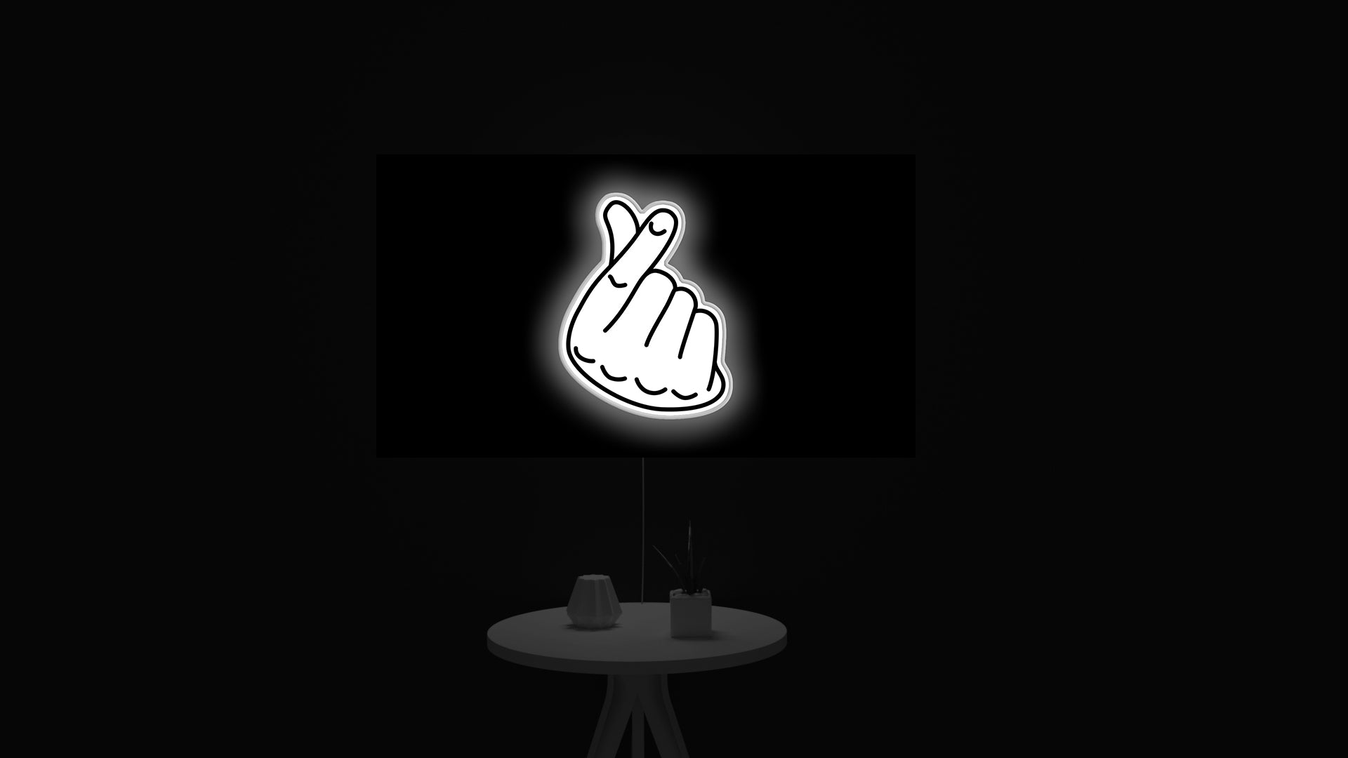 Korean Finger Heart led light sign