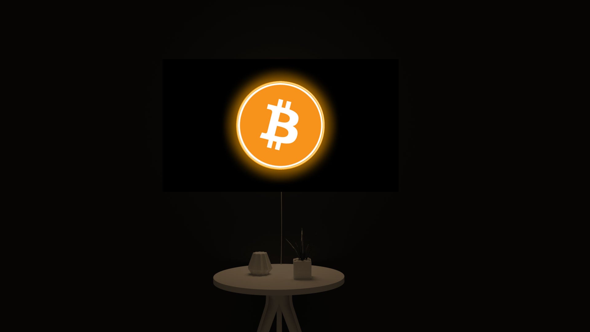 Signe de lumière LED Bitcoin