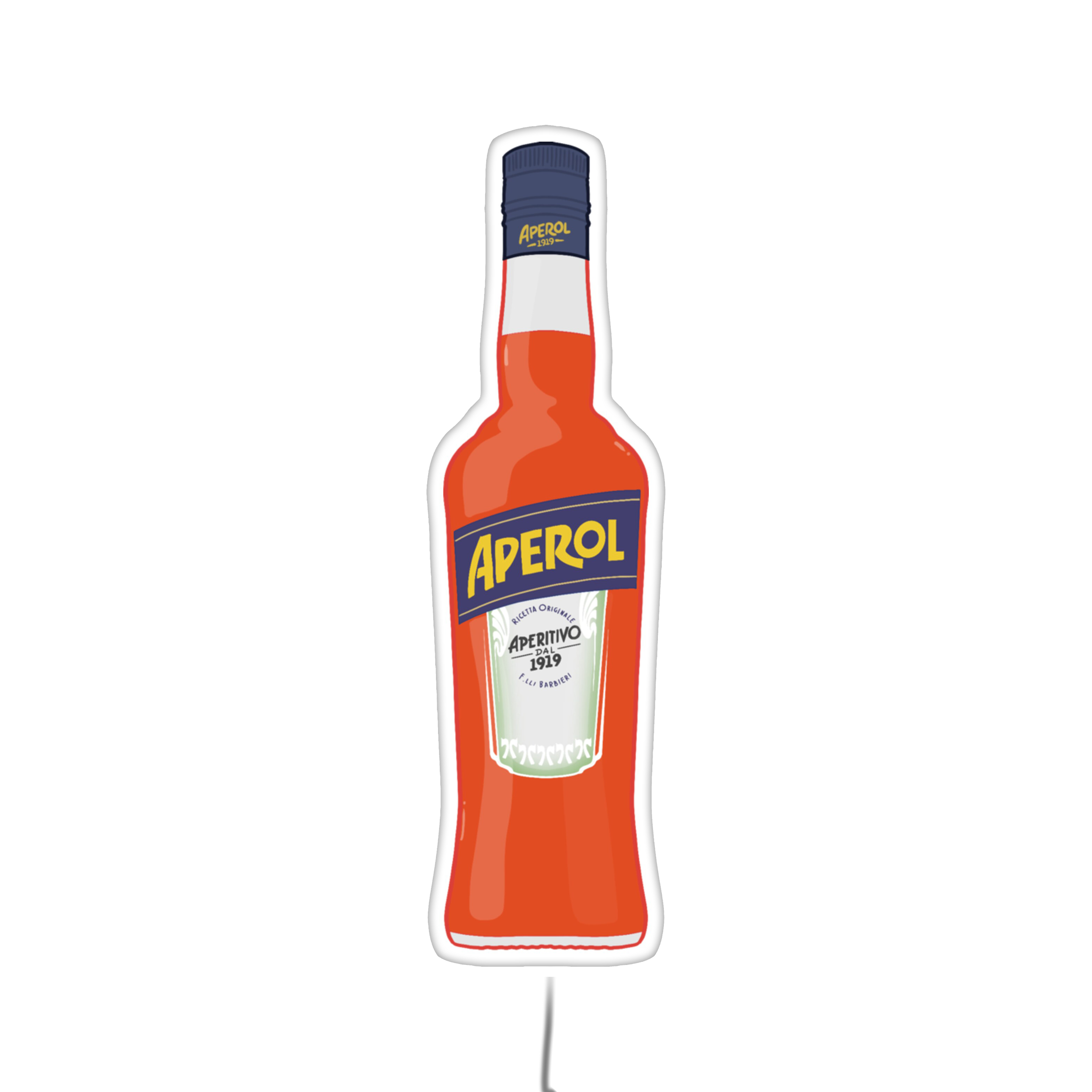 Bottle of Aperol  white neon wall canvas