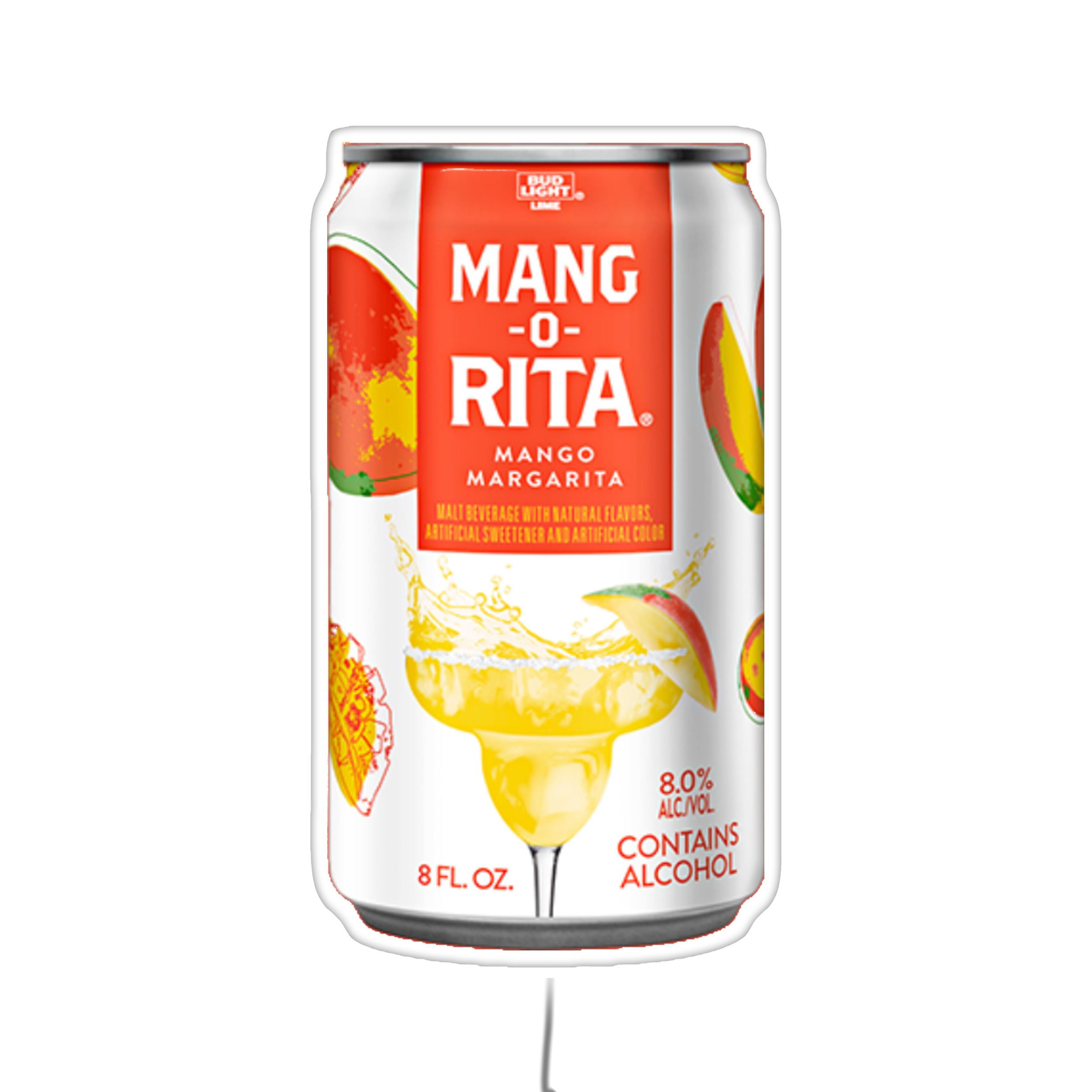 Mang-O-Rita Toile murale au néon blanc