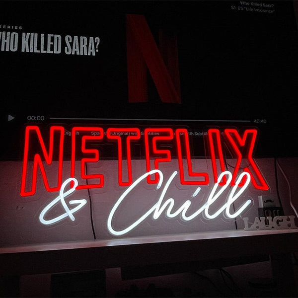 netflix logo neon sign