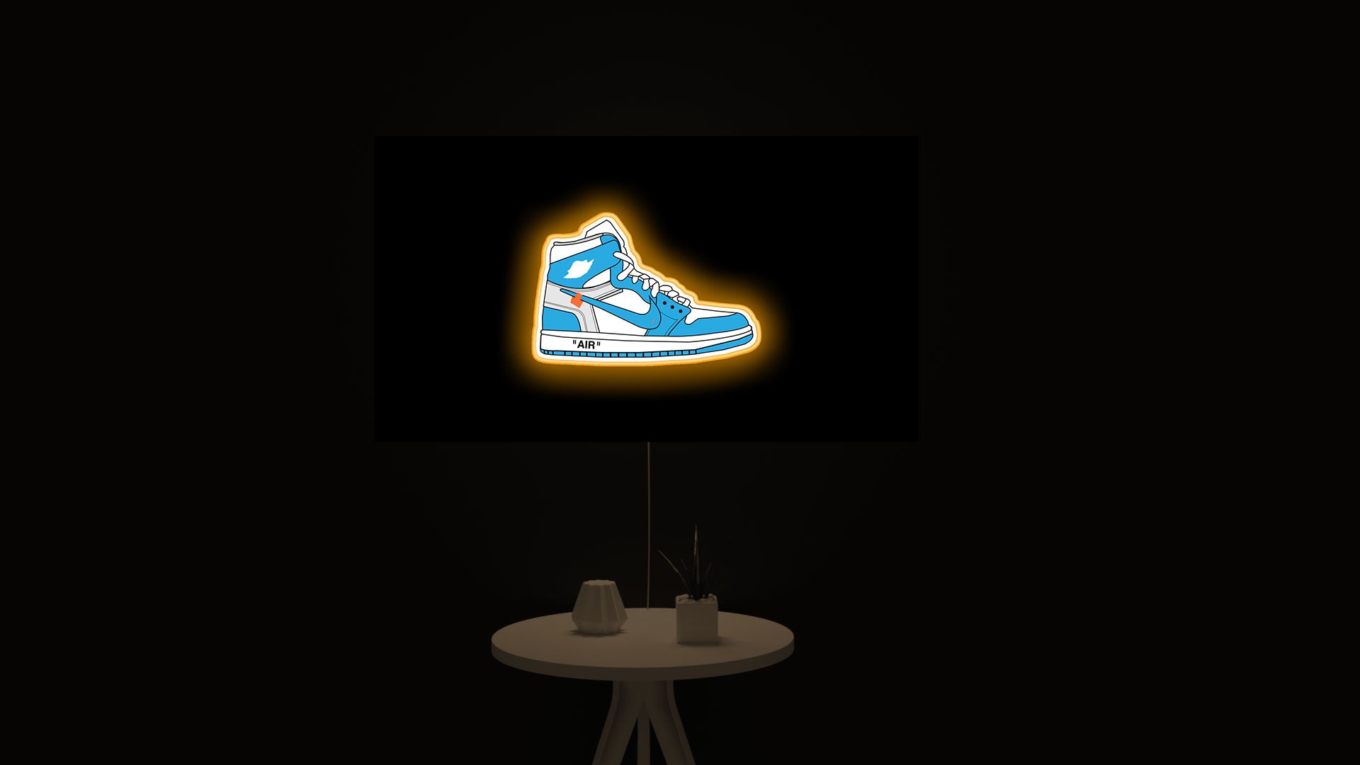 Signe de lumière LED de Jordan 1 UNC White 1