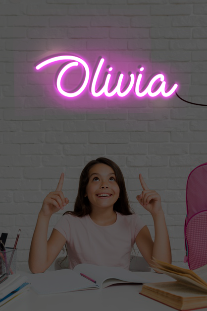 neon custom for girls bedroom - lights idea - led custom name