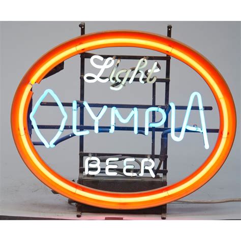 Enseigne au néon de bière Olympia