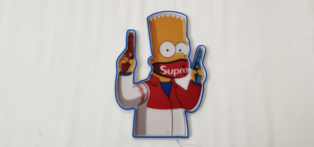 Bart Simpsons Gun Supreme Gun Neon Signes Light