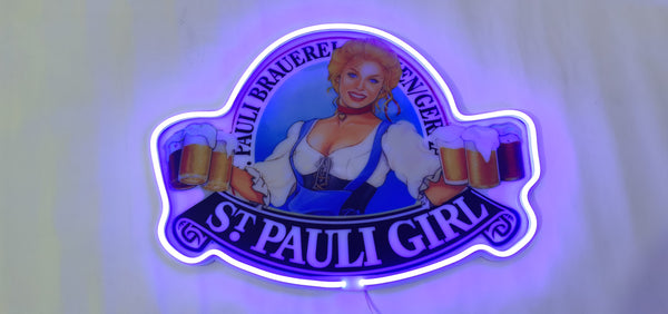 St Pauli Girl beer neon sign