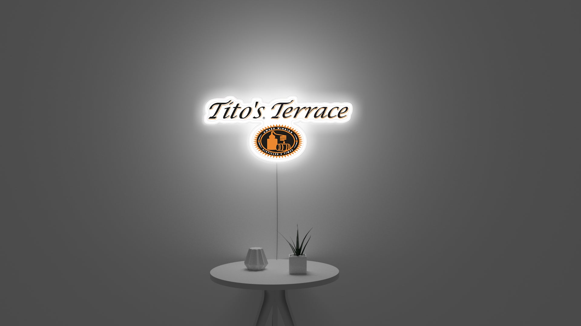 Tito's terrace neon sign