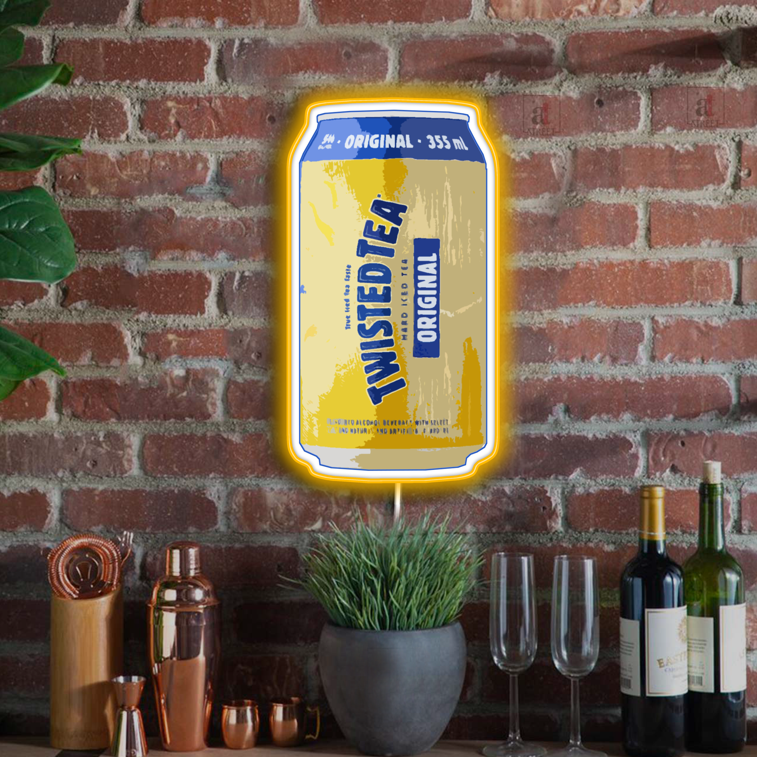 Twisted Tea Can  wall neon sign