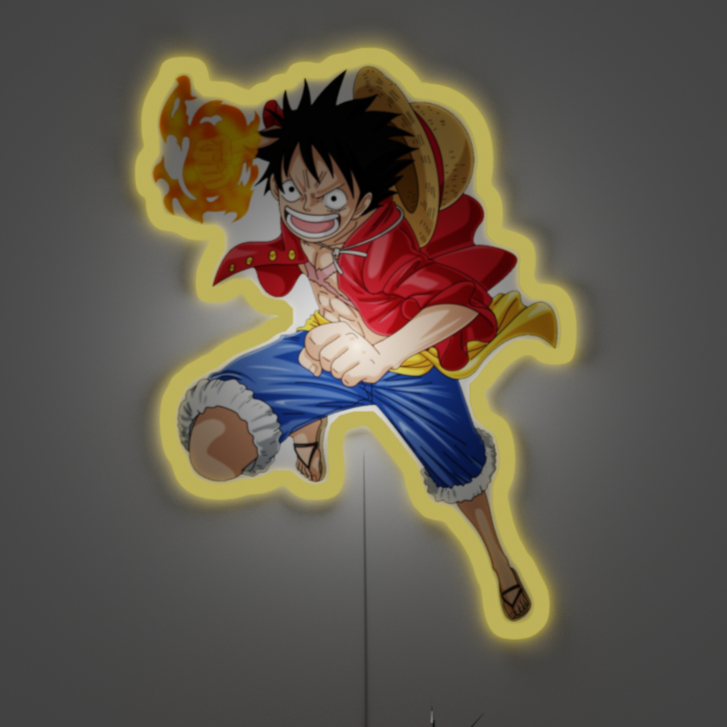 Luffy Red Hawk Neon Sign