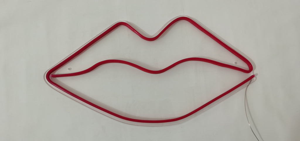 Red lips neon sign