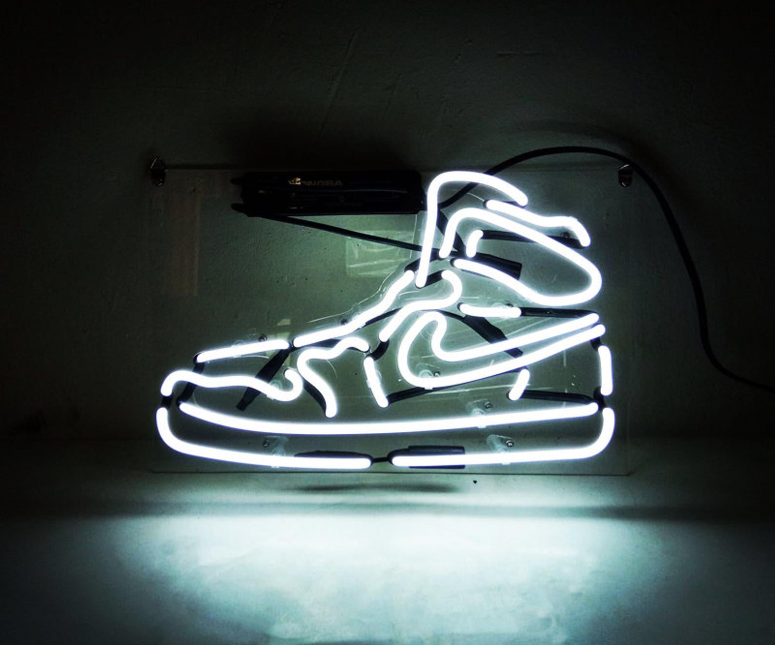 nike shoe neon light