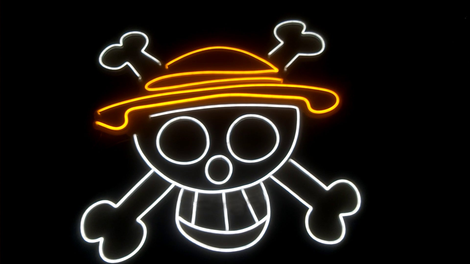 One Piece Pirate Luffy Hat Logo Neon Sign