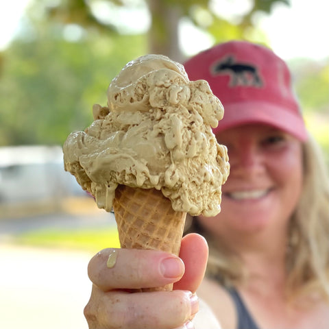 Jennifer holding ice cream