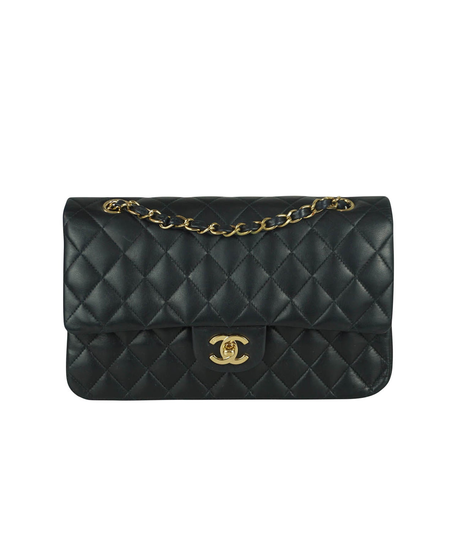 Vintage CHANEL CC Logo Black Patent Leather Quilted Crossbody