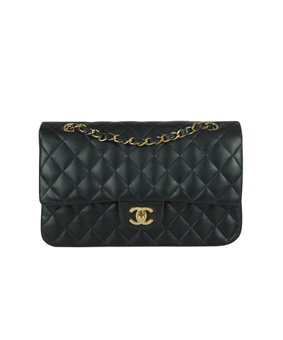 Chanel Vintage Pearl Trim Quilted Canvas Medium Classic Double Flap Bag | Dearluxe