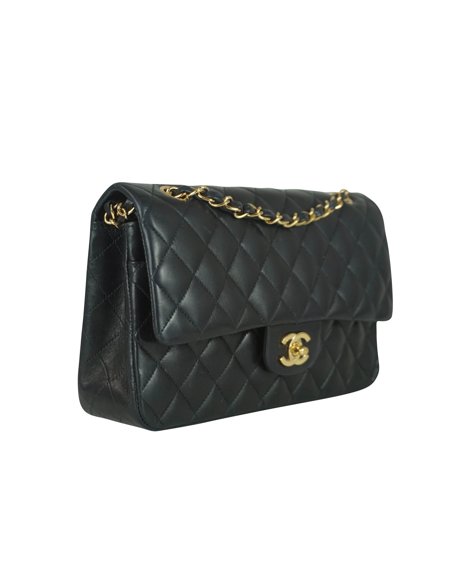 Chanel Diana Bag Classic Single Flap Bag Lambskin Leather Black Vintag –  Timeless Vintage Company
