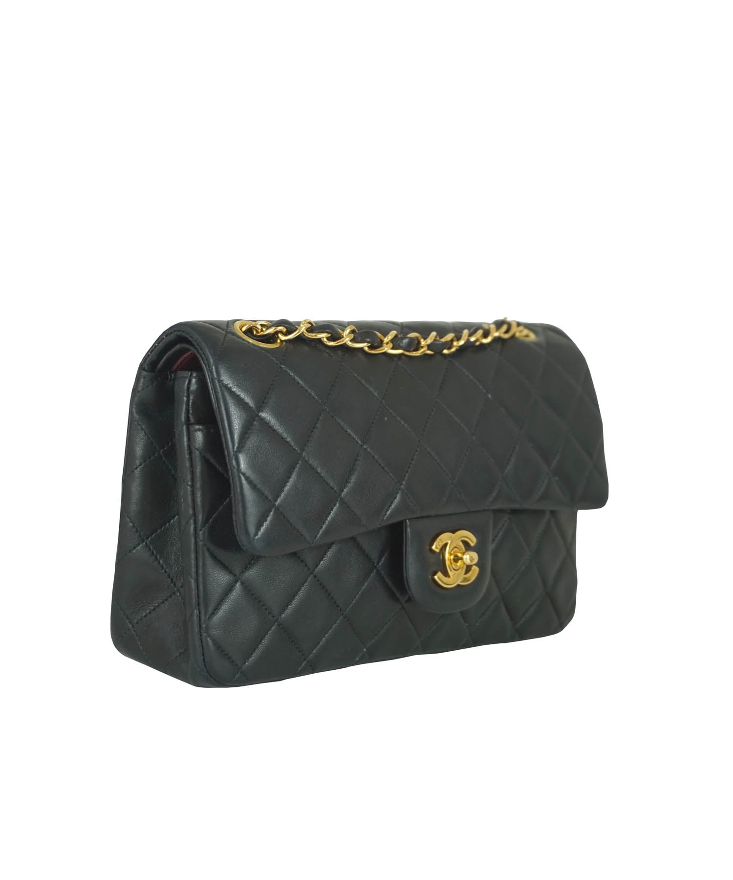 Chanel 3-series Black Medium Classic Flap in Lambskin with 24K