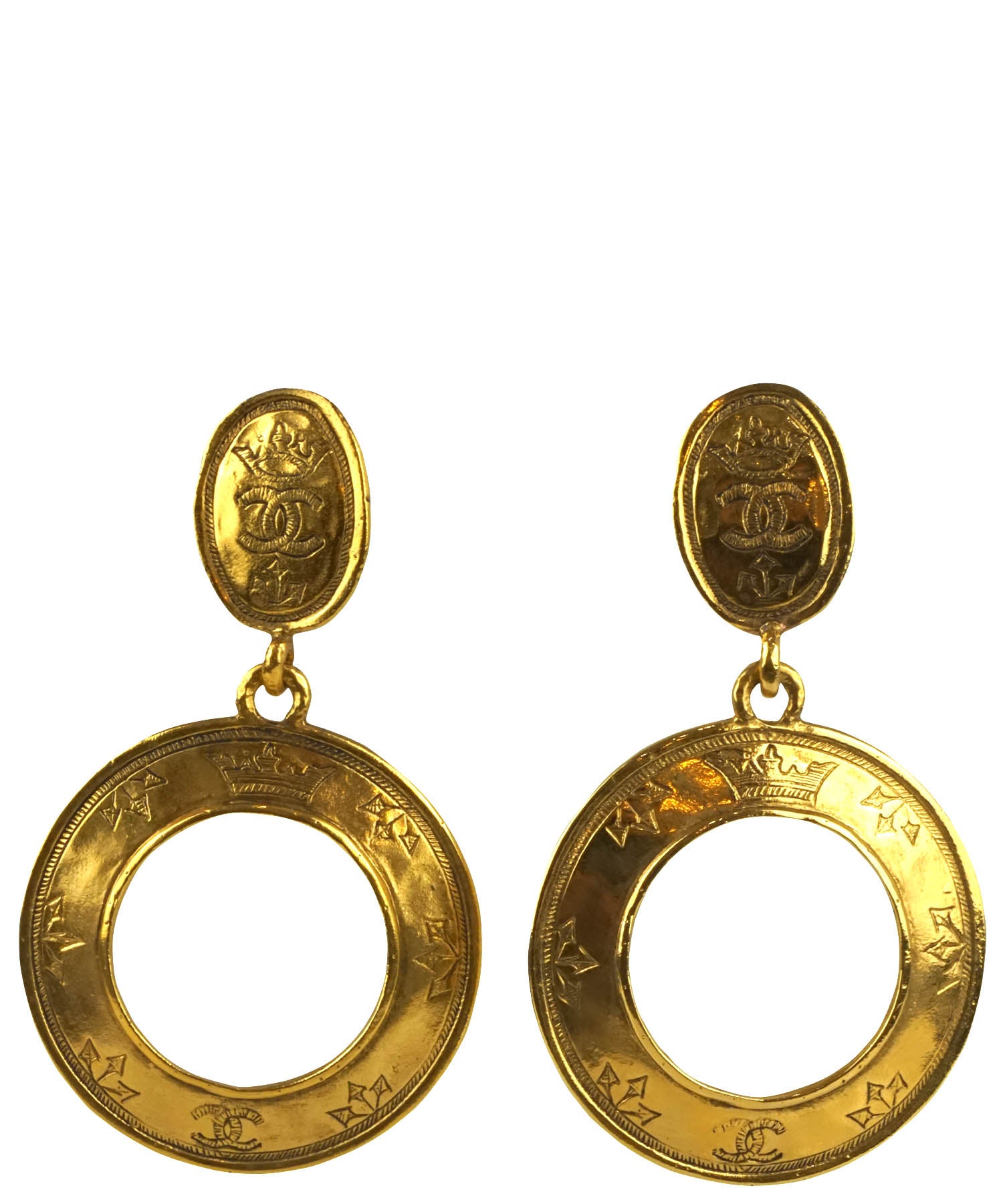 Vintage chanel earrings gold - Gem