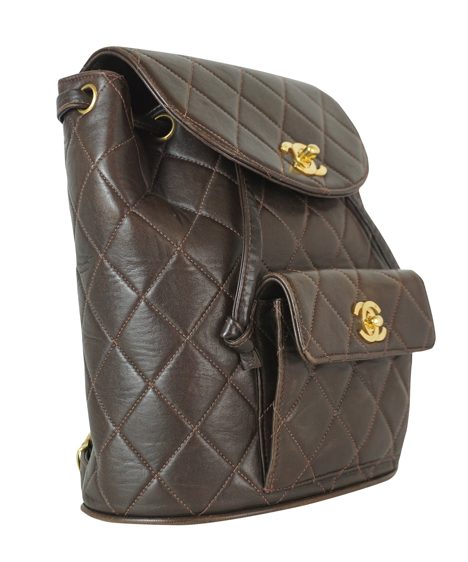 Chanel Vintage Black Classic Duma Backpack Bag 24k GHW Lambskin  Boutique  Patina