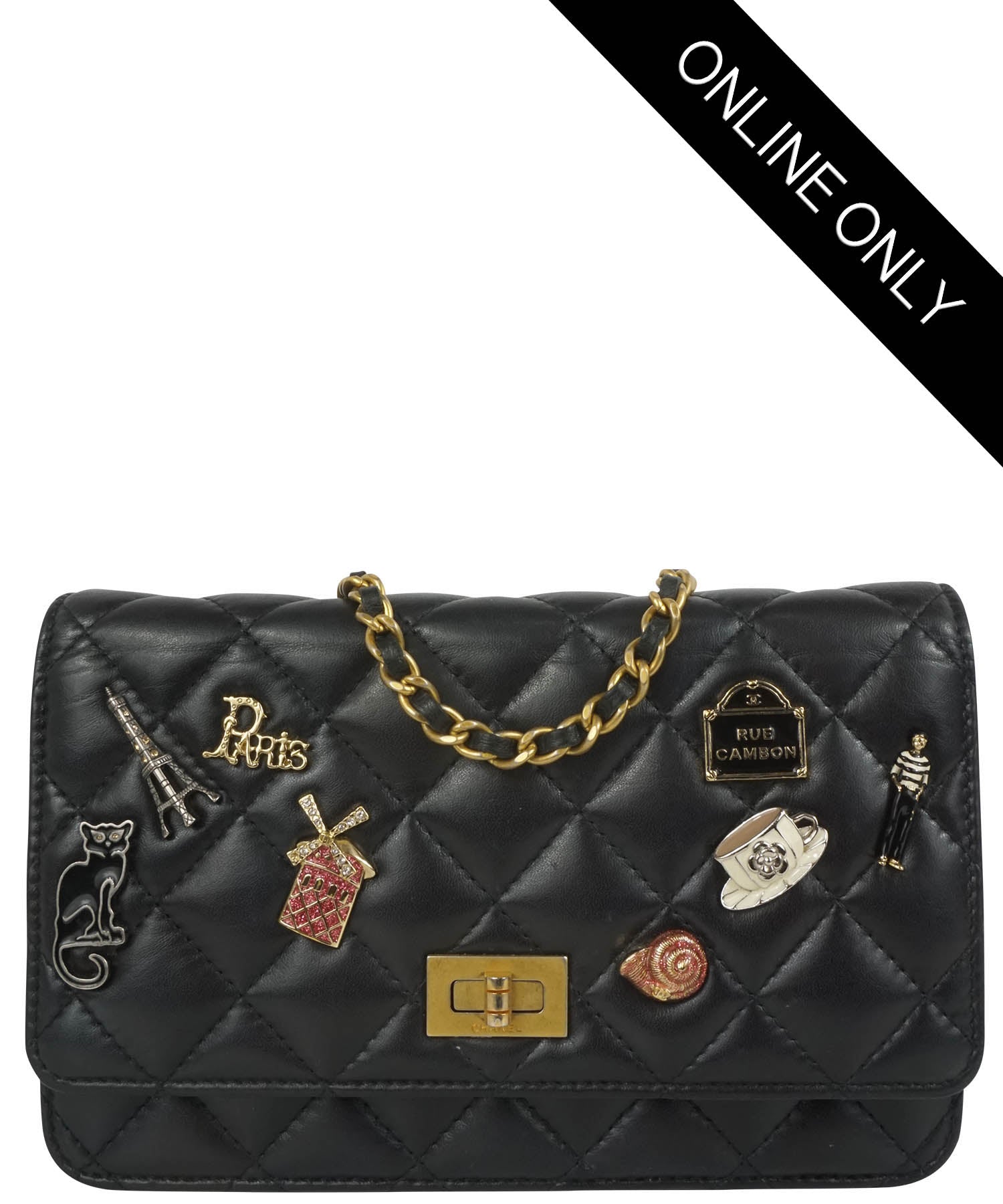CHANEL Black Lambskin Lucky Charm Embellished Classic Flap Bag  PreLoved  Treasures