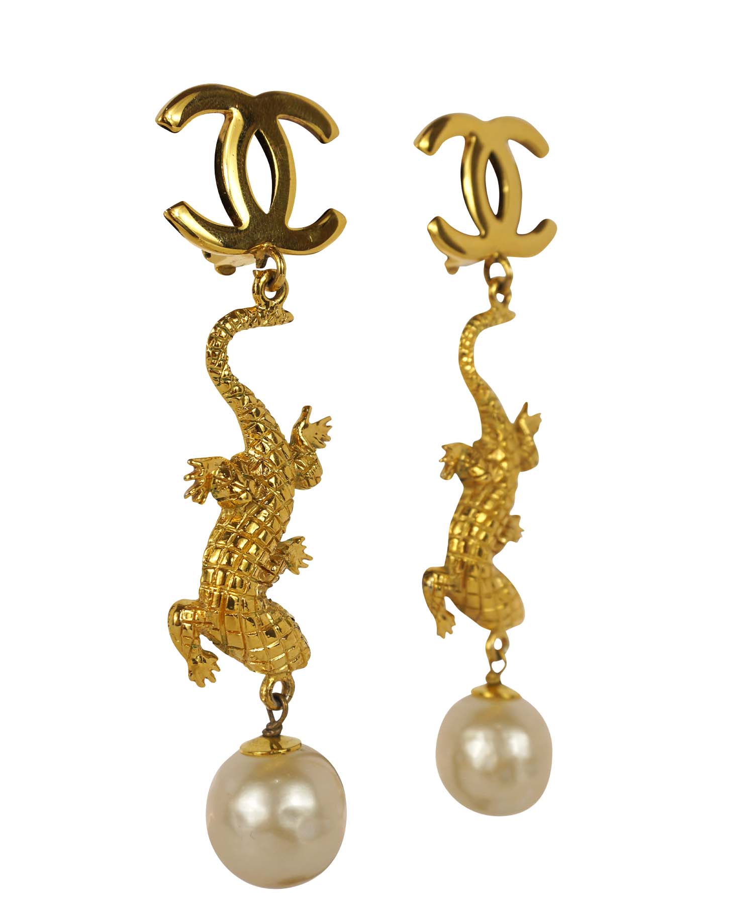 Chanel Iconic Bird Cage Clip Earrings 1993