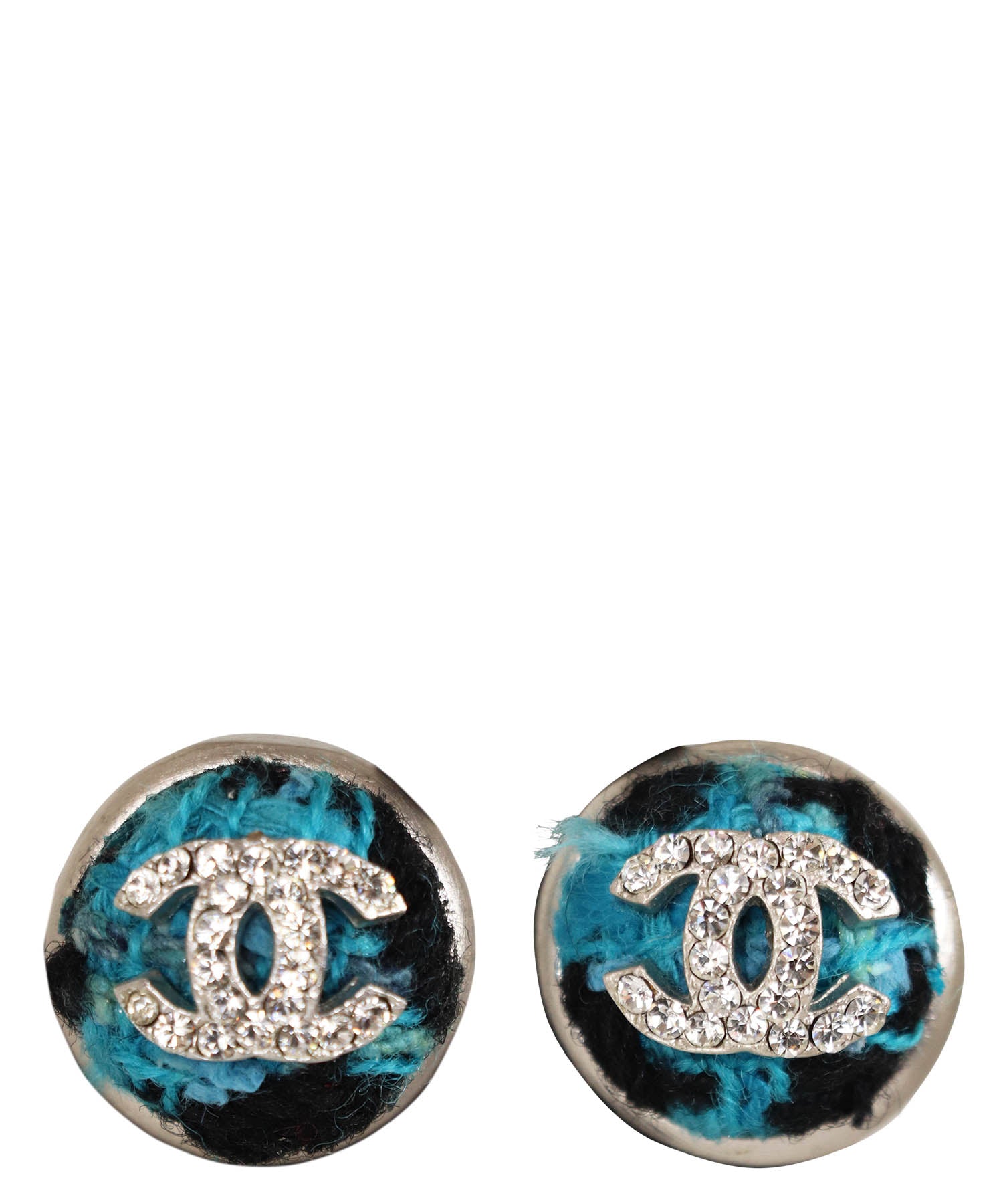 Chanel Silver CC Circle Stud Earrings – Madison Avenue Couture