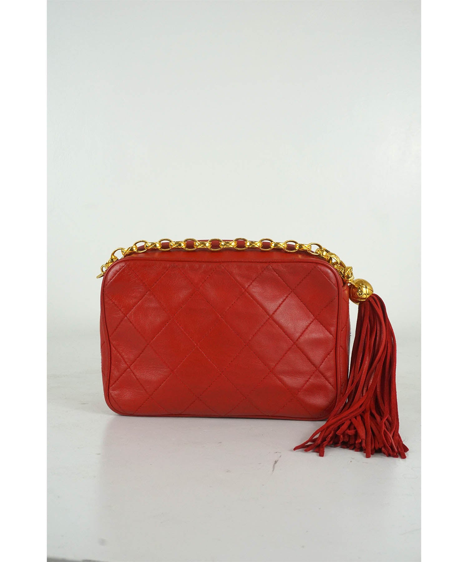 Chanel Pre-owned 1992 Chevron Bijoux Camera Bag - Red