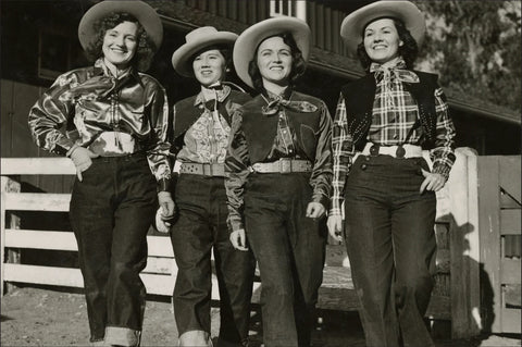 Historical photo of women in mens jeans