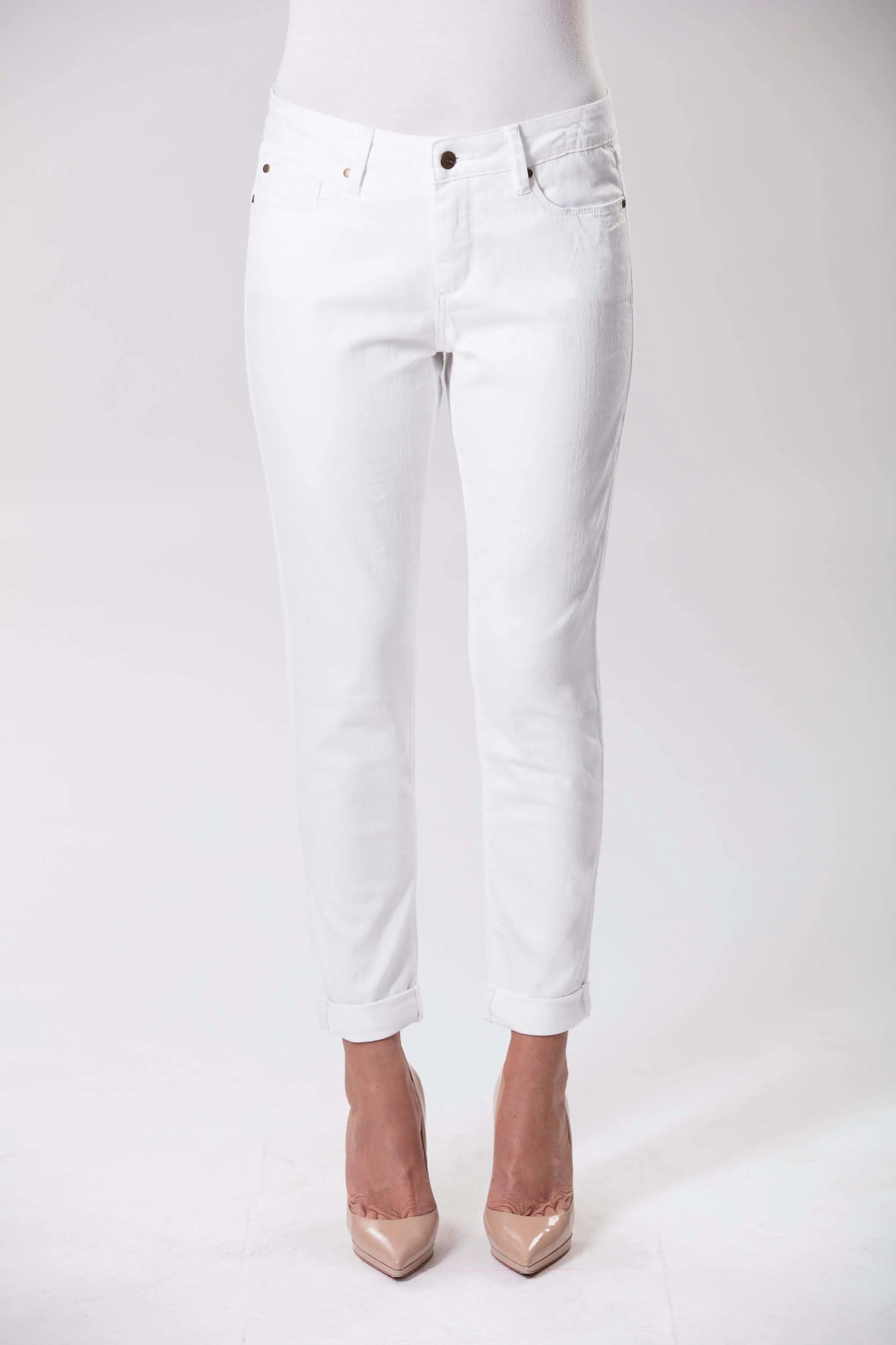 Boyfriend White Stretch Premium Denim Jeans Corfu Jeans 4868