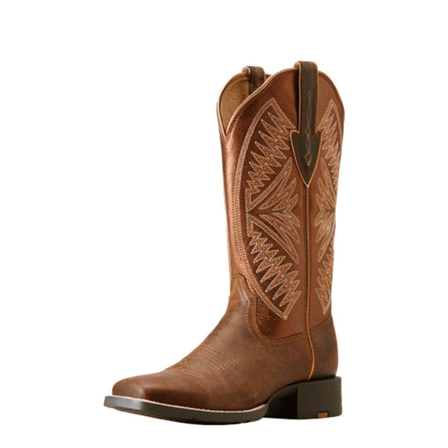 Ariat Ladies Heritage Western R Toe Cowboy Boots - Black Deertan - Stampede  Tack & Western Wear