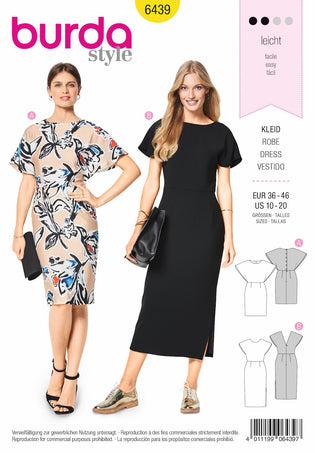 Burda 6496 Misses' High Waist Dress