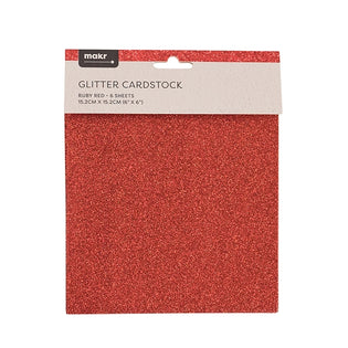 Makr 6x6 inch Foil Cardstock, XMAS Red- 6pk – Lincraft