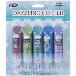iLoveToCreate  Tulip Dazzling Glitter Brush-On Fabric Paint Dazzling Gold  2 fl. oz.