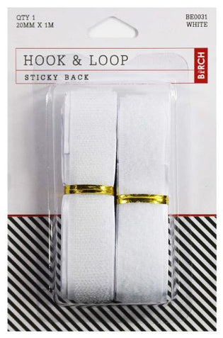 White Hook & Loop Velcro 20mm x 20mm Squares - SC128