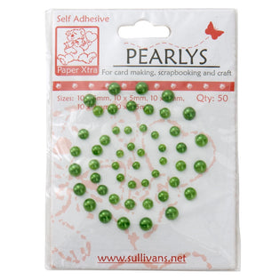 Sullivans Stick On Pearls, Dark Green- 50pc – Lincraft