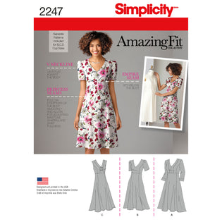 Amazing Fit Princess Seam Dress Simplicity 1537 AA 10-18 or BB 20W-28W New  Sewing Pattern Drop Waist, B, C, D Cup Size Pattern Pieces -  Norway