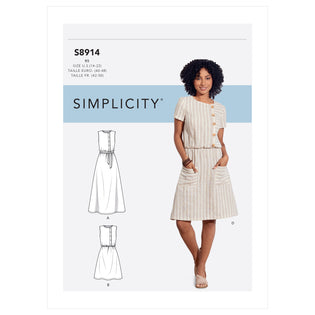 Simplicity Women's Pull-On Dress Sewing Pattern, 8981, H5