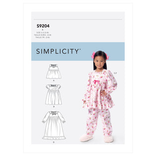 Simplicity S9280 Children's Dresses, Top & Leggings (XS-S-M-L-XL)