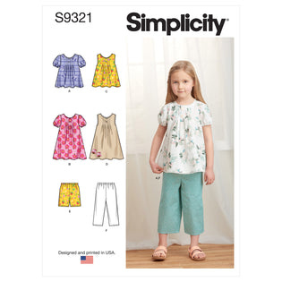 Simplicity 8998 Children's Easy-To-Sew Sportswear Dress, Top, Pants