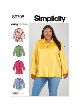 Simplicity Sewing Pattern 1461, Tunic Top Blouse, Women Plus Sizes