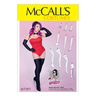 McCalls Ladies Sewing Pattern 7398 Bodysuit Corset, Collar, Cuffs