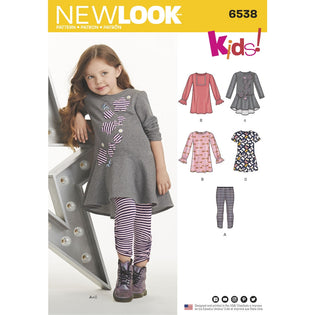  New Look Patterns Toddlers' Easy Dresses, Top and Cropped Pants  Size A (1/2-1-2-3-4) 6441 : Arts, Crafts & Sewing