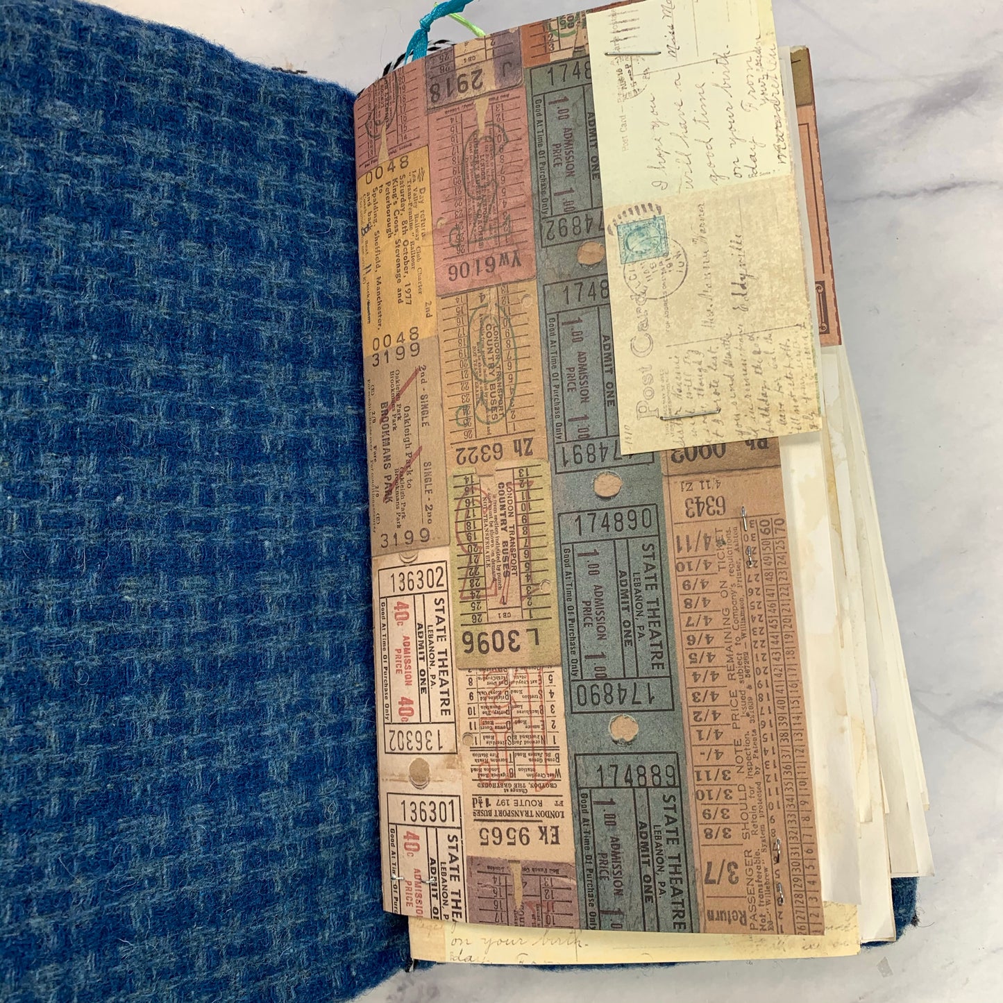 Blue Wool Flowish Junk Journal by Louise Lucero