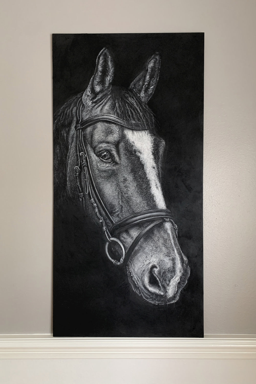 Finished Horse charcoal drawing