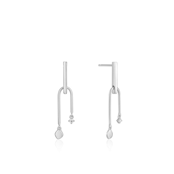 Ania Haie Silver Luxe Double Curve Earrings