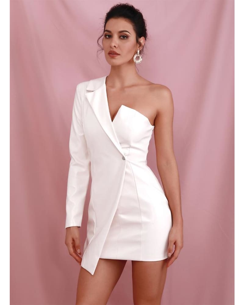 one shoulder suit dress