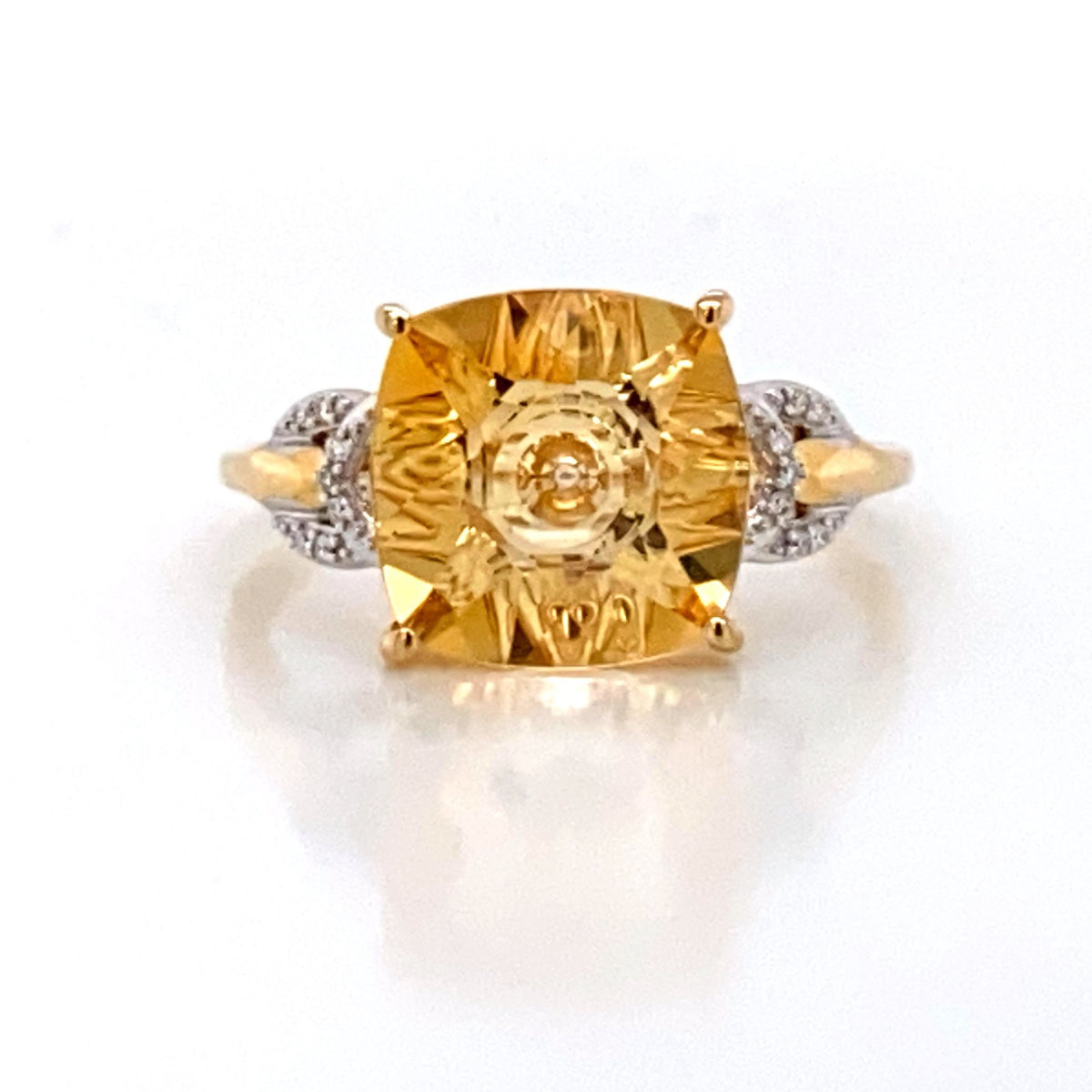 14k Yellow Gold Citrine QuasarCut Ring