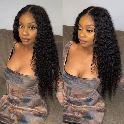 favhair 4x4 lace closure wig deep wave wig customer share